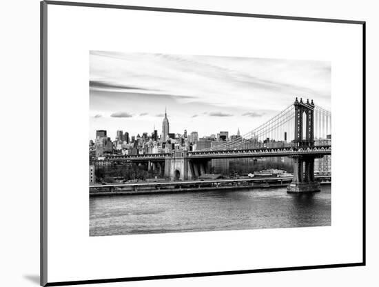 Landscape View of Midtown NY with Manhattan Bridge and the Empire State Building-Philippe Hugonnard-Mounted Art Print