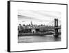 Landscape View of Midtown NY with Manhattan Bridge and the Empire State Building-Philippe Hugonnard-Framed Stretched Canvas