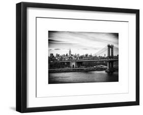 Landscape View of Midtown NY with Manhattan Bridge and the Empire State Building-Philippe Hugonnard-Framed Art Print