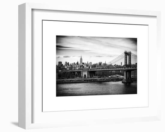 Landscape View of Midtown NY with Manhattan Bridge and the Empire State Building-Philippe Hugonnard-Framed Art Print