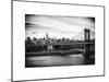 Landscape View of Midtown NY with Manhattan Bridge and the Empire State Building-Philippe Hugonnard-Mounted Art Print