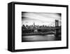 Landscape View of Midtown NY with Manhattan Bridge and the Empire State Building-Philippe Hugonnard-Framed Stretched Canvas