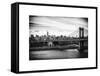 Landscape View of Midtown NY with Manhattan Bridge and the Empire State Building-Philippe Hugonnard-Framed Stretched Canvas