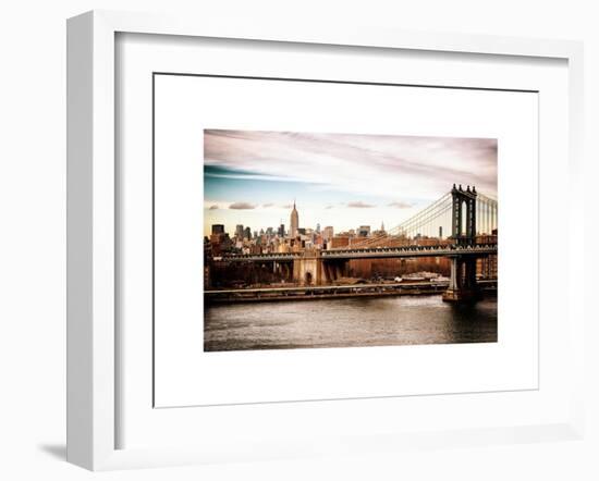 Landscape View of Midtown NY with Manhattan Bridge and the Empire State Building-Philippe Hugonnard-Framed Art Print