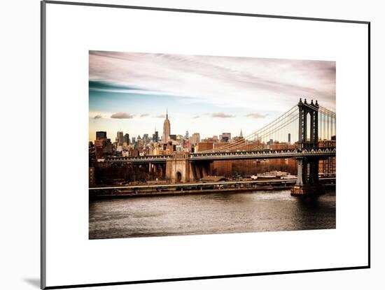 Landscape View of Midtown NY with Manhattan Bridge and the Empire State Building-Philippe Hugonnard-Mounted Art Print