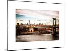 Landscape View of Midtown NY with Manhattan Bridge and the Empire State Building-Philippe Hugonnard-Mounted Art Print