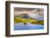 Landscape View of Old Man of Storr Rock Formation and Lake, Scotland-MartinM303-Framed Photographic Print