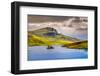 Landscape View of Old Man of Storr Rock Formation and Lake, Scotland-MartinM303-Framed Photographic Print