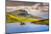 Landscape View of Old Man of Storr Rock Formation and Lake, Scotland-MartinM303-Mounted Photographic Print
