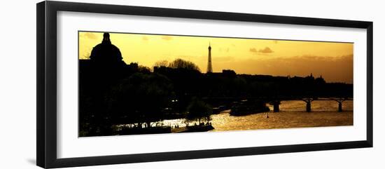 Landscape View of the River Seine and the Eiffel Tower at Sunset - Paris - France - Europe-Philippe Hugonnard-Framed Photographic Print