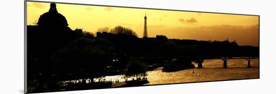 Landscape View of the River Seine and the Eiffel Tower at Sunset - Paris - France - Europe-Philippe Hugonnard-Mounted Photographic Print