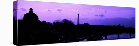 Landscape View of the River Seine and the Eiffel Tower at Sunset - Paris - France - Europe-Philippe Hugonnard-Stretched Canvas