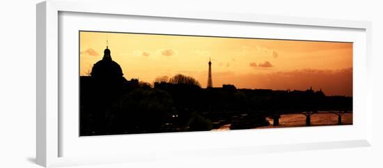 Landscape View of the River Seine and the Eiffel Tower at Sunset - Paris - France - Europe-Philippe Hugonnard-Framed Photographic Print