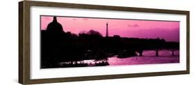 Landscape View of the River Seine and the Eiffel Tower at Sunset - Paris - France - Europe-Philippe Hugonnard-Framed Photographic Print