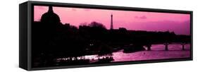 Landscape View of the River Seine and the Eiffel Tower at Sunset - Paris - France - Europe-Philippe Hugonnard-Framed Stretched Canvas