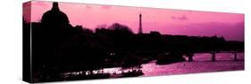 Landscape View of the River Seine and the Eiffel Tower at Sunset - Paris - France - Europe-Philippe Hugonnard-Stretched Canvas