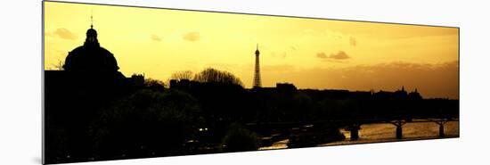 Landscape View of the River Seine and the Eiffel Tower at Sunset - Paris - France - Europe-Philippe Hugonnard-Mounted Photographic Print