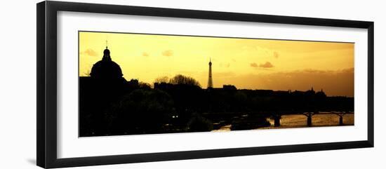 Landscape View of the River Seine and the Eiffel Tower at Sunset - Paris - France - Europe-Philippe Hugonnard-Framed Photographic Print