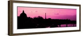 Landscape View of the River Seine and the Eiffel Tower at Sunset - Paris - France - Europe-Philippe Hugonnard-Framed Photographic Print