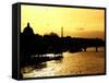 Landscape View of the River Seine and the Eiffel Tower at Sunset - Paris - France - Europe-Philippe Hugonnard-Framed Stretched Canvas