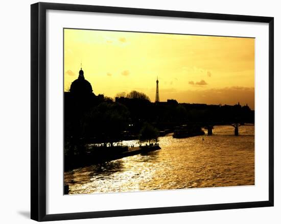 Landscape View of the River Seine and the Eiffel Tower at Sunset - Paris - France - Europe-Philippe Hugonnard-Framed Photographic Print