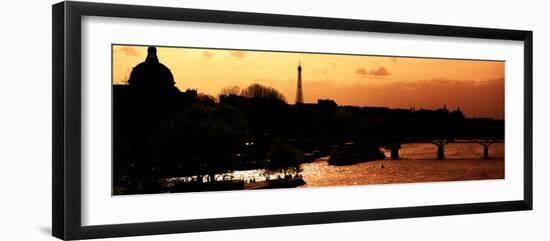 Landscape View of the River Seine and the Eiffel Tower at Sunset - Paris - France - Europe-Philippe Hugonnard-Framed Photographic Print