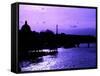 Landscape View of the River Seine and the Eiffel Tower at Sunset - Paris - France - Europe-Philippe Hugonnard-Framed Stretched Canvas