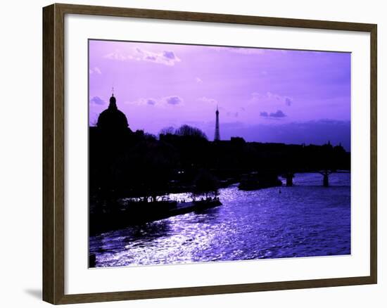 Landscape View of the River Seine and the Eiffel Tower at Sunset - Paris - France - Europe-Philippe Hugonnard-Framed Photographic Print