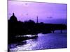 Landscape View of the River Seine and the Eiffel Tower at Sunset - Paris - France - Europe-Philippe Hugonnard-Mounted Photographic Print