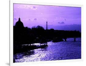 Landscape View of the River Seine and the Eiffel Tower at Sunset - Paris - France - Europe-Philippe Hugonnard-Framed Photographic Print