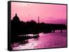 Landscape View of the River Seine and the Eiffel Tower at Sunset - Paris - France - Europe-Philippe Hugonnard-Framed Stretched Canvas