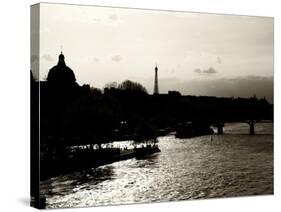 Landscape View of the River Seine and the Eiffel Tower at Sunset - Paris - France - Europe-Philippe Hugonnard-Stretched Canvas