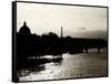 Landscape View of the River Seine and the Eiffel Tower at Sunset - Paris - France - Europe-Philippe Hugonnard-Framed Stretched Canvas