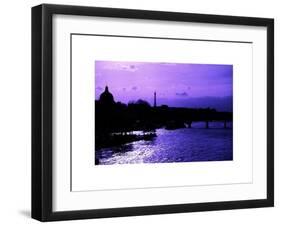 Landscape View of the River Seine and the Eiffel Tower at Sunset - Paris - France - Europe-Philippe Hugonnard-Framed Art Print