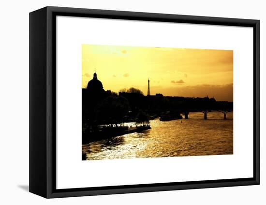 Landscape View of the River Seine and the Eiffel Tower at Sunset - Paris - France - Europe-Philippe Hugonnard-Framed Stretched Canvas