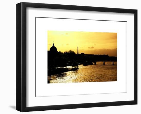 Landscape View of the River Seine and the Eiffel Tower at Sunset - Paris - France - Europe-Philippe Hugonnard-Framed Art Print