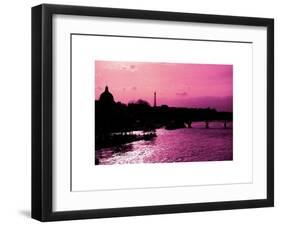 Landscape View of the River Seine and the Eiffel Tower at Sunset - Paris - France - Europe-Philippe Hugonnard-Framed Art Print