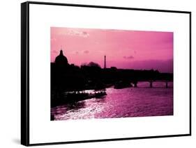 Landscape View of the River Seine and the Eiffel Tower at Sunset - Paris - France - Europe-Philippe Hugonnard-Framed Stretched Canvas