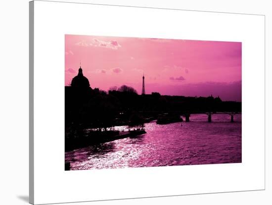 Landscape View of the River Seine and the Eiffel Tower at Sunset - Paris - France - Europe-Philippe Hugonnard-Stretched Canvas