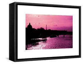 Landscape View of the River Seine and the Eiffel Tower at Sunset - Paris - France - Europe-Philippe Hugonnard-Framed Stretched Canvas