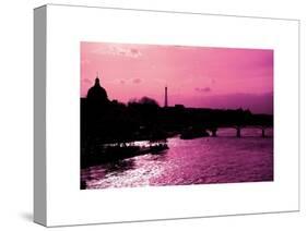 Landscape View of the River Seine and the Eiffel Tower at Sunset - Paris - France - Europe-Philippe Hugonnard-Stretched Canvas