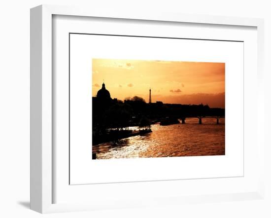 Landscape View of the River Seine and the Eiffel Tower at Sunset - Paris - France - Europe-Philippe Hugonnard-Framed Art Print