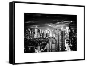 Landscape View of Times Square, Skyscrapers View, Midtown Manhattan, NYC, NYC, White Frame-Philippe Hugonnard-Framed Stretched Canvas