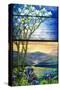 Landscape Window stained glass-Tiffany Studios-Stretched Canvas