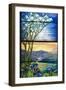 Landscape Window stained glass-Tiffany Studios-Framed Giclee Print