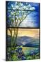 Landscape Window stained glass-Tiffany Studios-Mounted Giclee Print