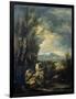 Landscape with a Carthusian Hermit, Perhaps Saint Bruno-Alessandro Magnasco-Framed Art Print