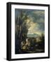 Landscape with a Carthusian Hermit, Perhaps Saint Bruno-Alessandro Magnasco-Framed Art Print