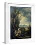 Landscape with a Carthusian Hermit, Perhaps Saint Bruno-Alessandro Magnasco-Framed Art Print