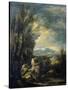 Landscape with a Carthusian Hermit, Perhaps Saint Bruno-Alessandro Magnasco-Stretched Canvas